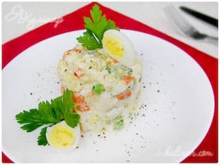 Салат Оливье с курицей