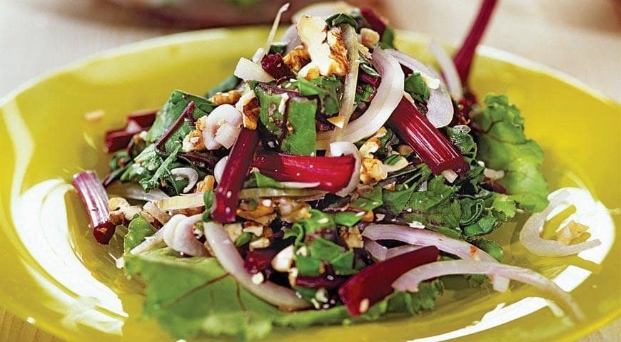 Зеленый салат с сыром фета