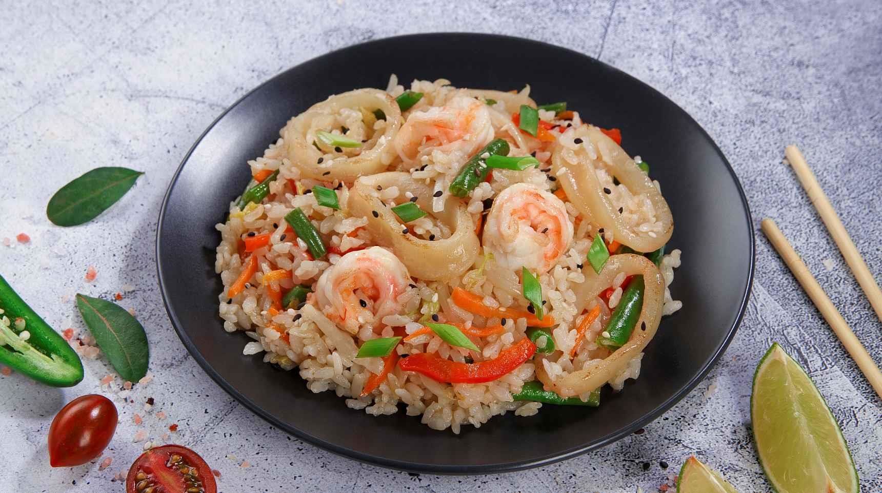 Рис с морепродуктами
