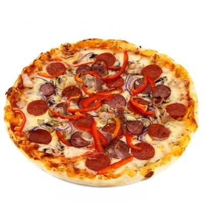 пицца с копчеными колбасками